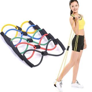 KS HEALTHCARE Chest Expander Resistance Tube Muscle Rope Workout Pulling Exerciser, Exercise Tube Sports Yoga for Men and Women - Multicolor.