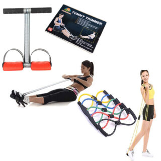 CONSONANTIAM Tummy Trimmer Single Spring with Chest Expander Rope Workout Pulling Exerciser Combo Weight Loss Women & Men Trimmer-Abs