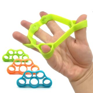 CONSONANTIAM Finger Exerciser Hand Grip Strengthener||Palm Exercising Tool With Different Resistance Level||Finger Stretcher Resistance Band Multicolor (Set of 3)