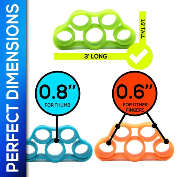 CONSONANTIAM Finger Exerciser Hand Grip Strengthener||Palm Exercising Tool With Different Resistance Level||Finger Stretcher Resistance Band Multicolor (Set of 3) - Image 2