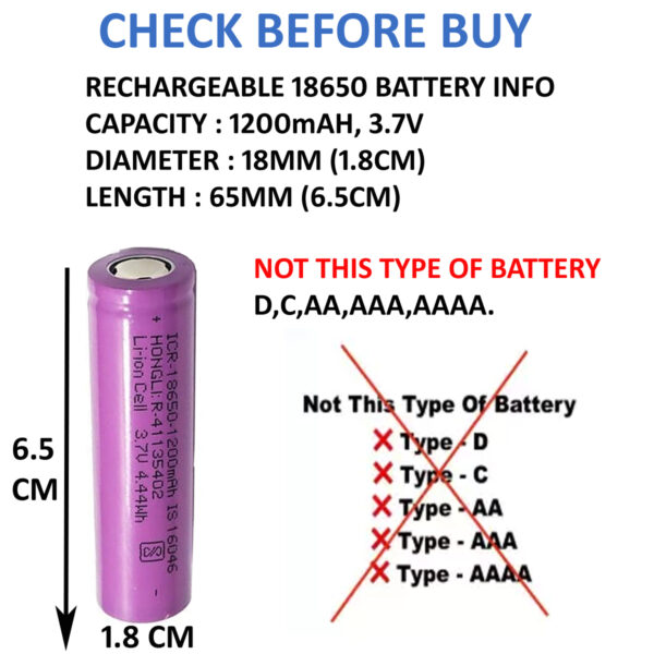 CONSONANTIAM 3.7V 1200Mah Ultra Boost High Capacity Cell Batteries | Original Power Rechargeable Lithium ion Cell for LED, Bluetooth Speaker, Laptops, Power Bank and Torch - Pack of 4 - Image 3